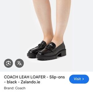 Coach Leah Loafers 6.5 Black Leather Chunky y2k Work 37